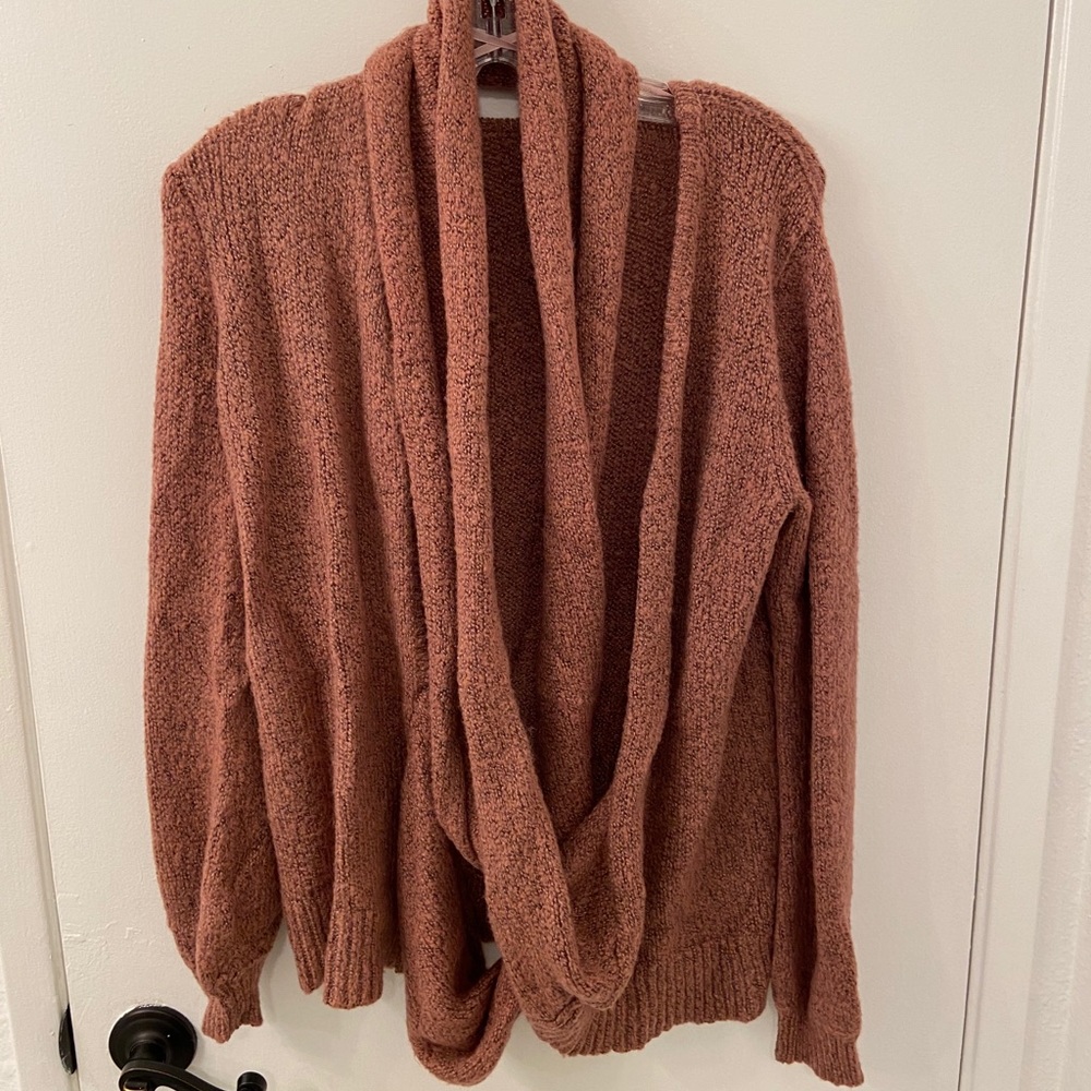 Pink Sweater with scarf connected